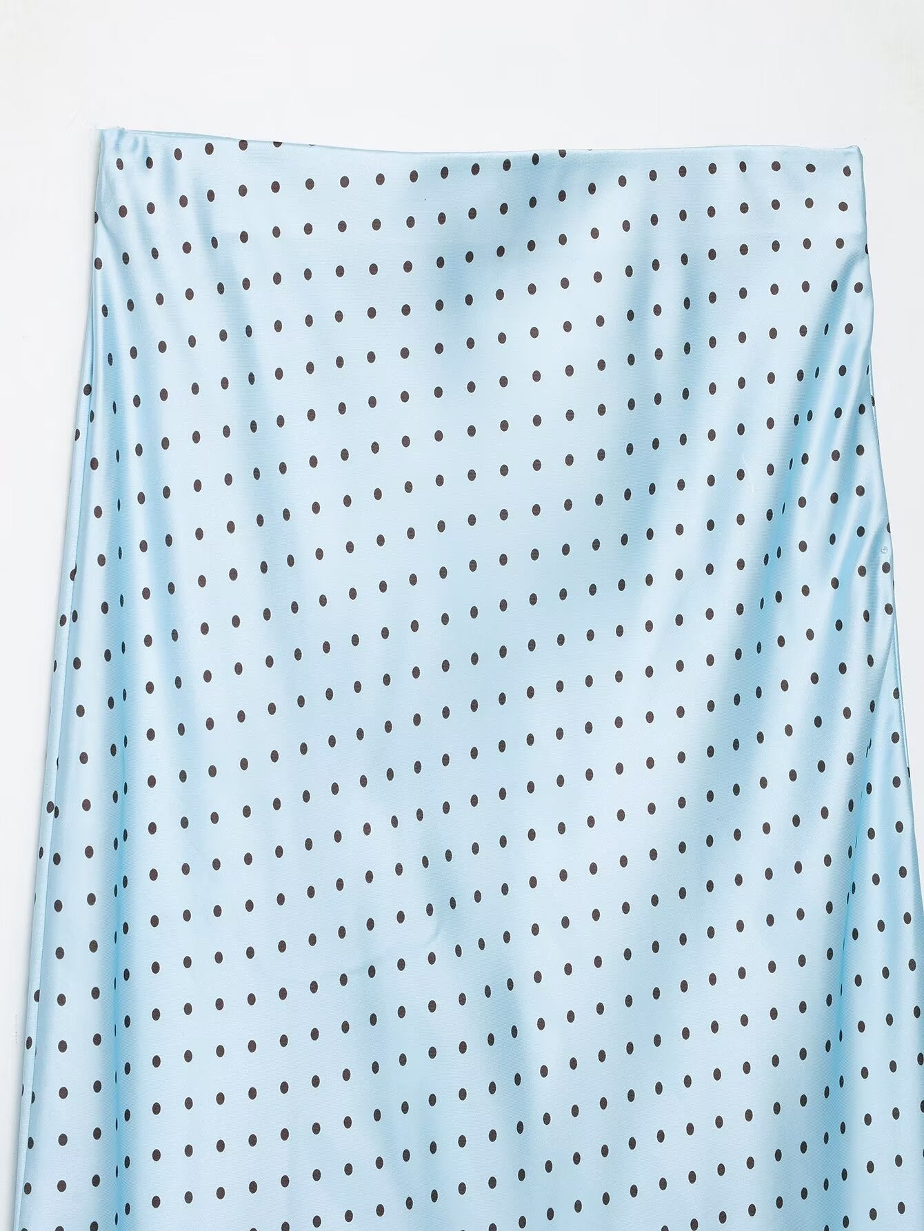 Women's satin textured polka dot MIDI skirt